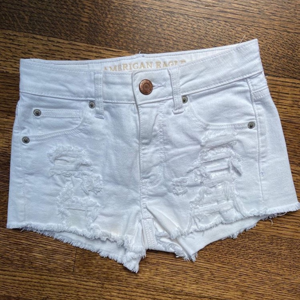 American Eagle Outfitters white denim shorts